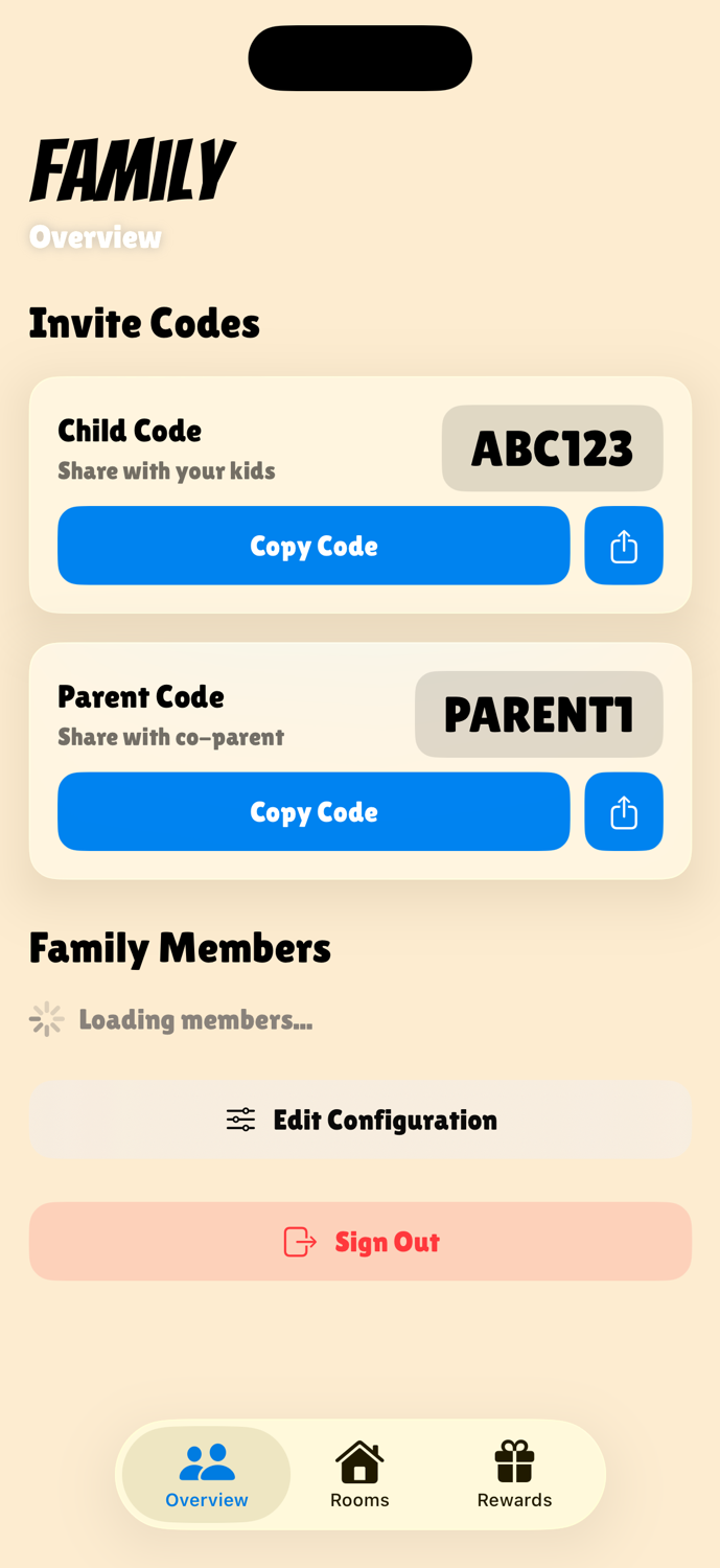 Parent family dashboard
