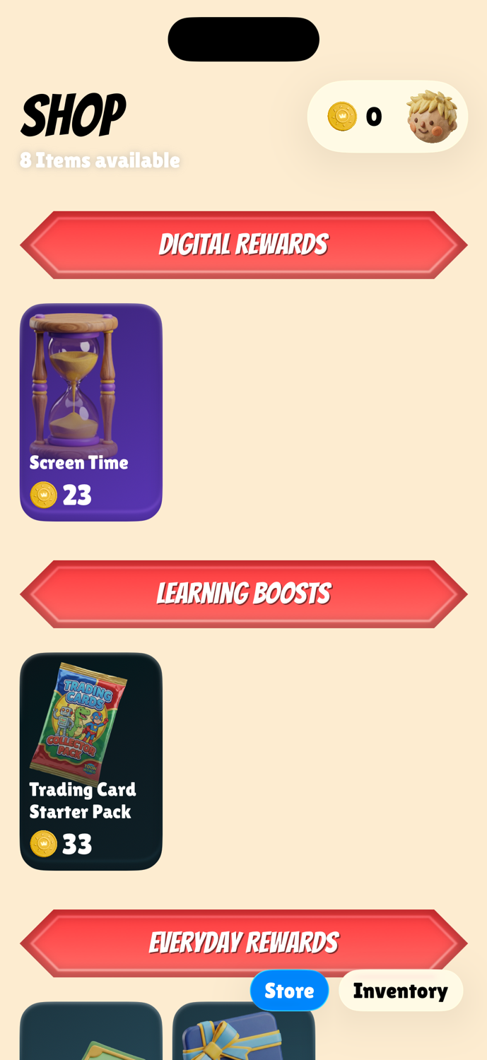 Shop with reward items